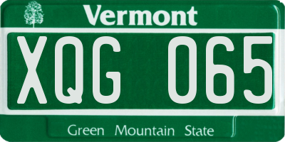 VT license plate XQG065