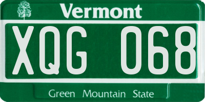 VT license plate XQG068