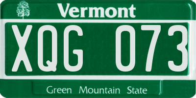 VT license plate XQG073