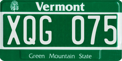 VT license plate XQG075