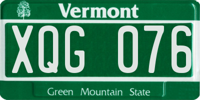 VT license plate XQG076