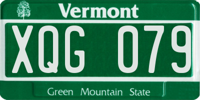 VT license plate XQG079