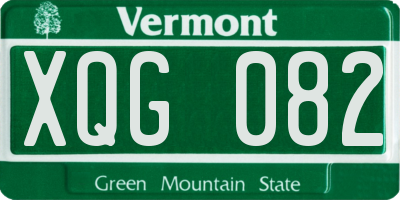 VT license plate XQG082