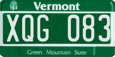 VT license plate XQG083
