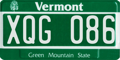 VT license plate XQG086