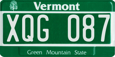 VT license plate XQG087
