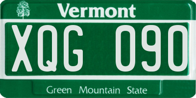 VT license plate XQG090