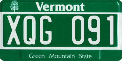 VT license plate XQG091