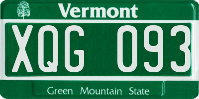 VT license plate XQG093