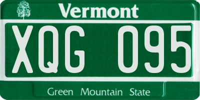 VT license plate XQG095