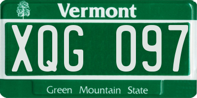 VT license plate XQG097