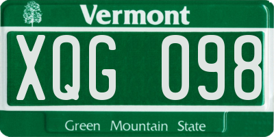 VT license plate XQG098