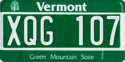 VT license plate XQG107