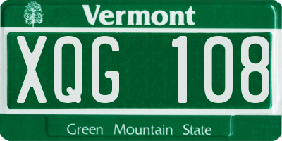 VT license plate XQG108