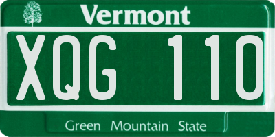 VT license plate XQG110