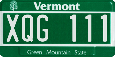 VT license plate XQG111