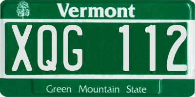 VT license plate XQG112