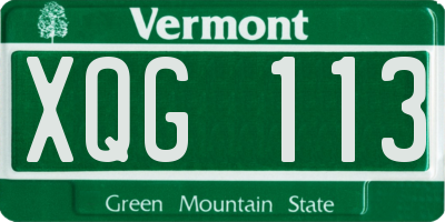 VT license plate XQG113