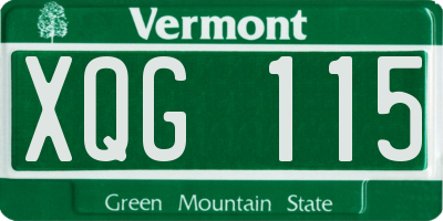 VT license plate XQG115
