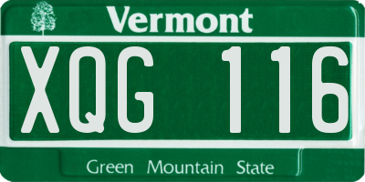 VT license plate XQG116