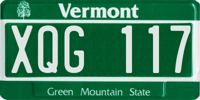 VT license plate XQG117