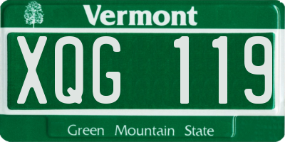 VT license plate XQG119