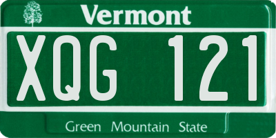 VT license plate XQG121