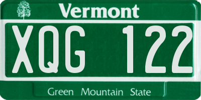 VT license plate XQG122