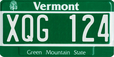 VT license plate XQG124