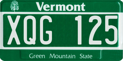 VT license plate XQG125