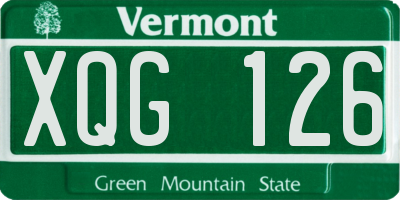 VT license plate XQG126