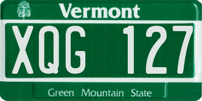 VT license plate XQG127