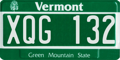VT license plate XQG132