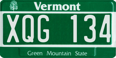 VT license plate XQG134