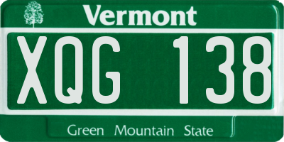 VT license plate XQG138