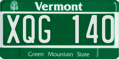 VT license plate XQG140
