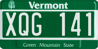 VT license plate XQG141