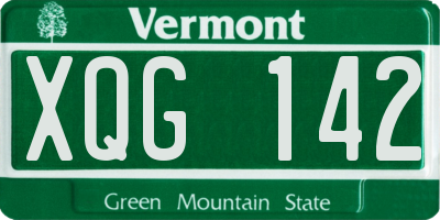 VT license plate XQG142
