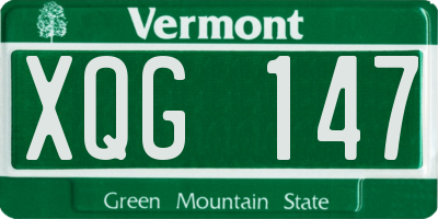 VT license plate XQG147
