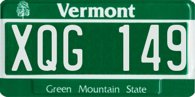VT license plate XQG149