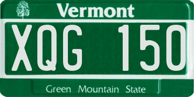 VT license plate XQG150