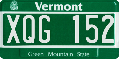 VT license plate XQG152