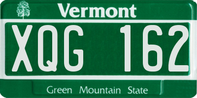 VT license plate XQG162