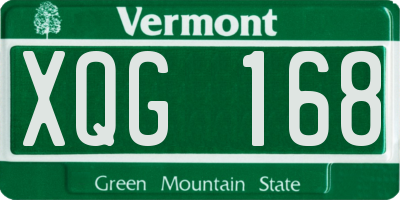 VT license plate XQG168