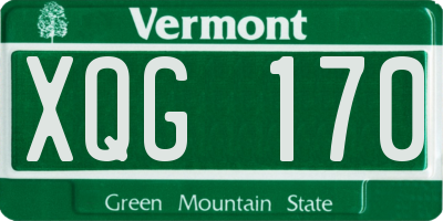 VT license plate XQG170