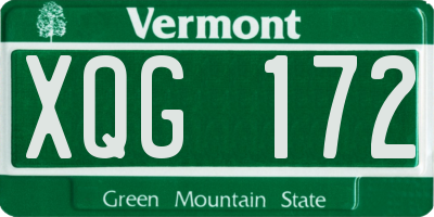 VT license plate XQG172
