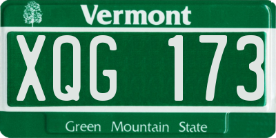 VT license plate XQG173