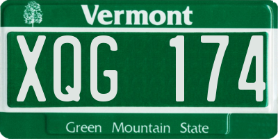 VT license plate XQG174