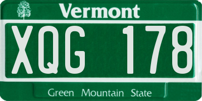 VT license plate XQG178