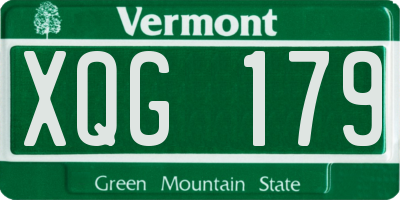 VT license plate XQG179